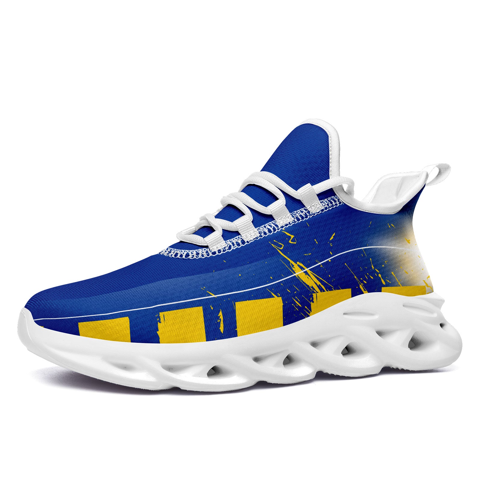 Custom Blue & Yellow Los Angeles MaxSoul Shoes and Hat Set - Personalized Combo for Men & Women - Perfect for Streetwear Fashion, Sports & Casual Outfits