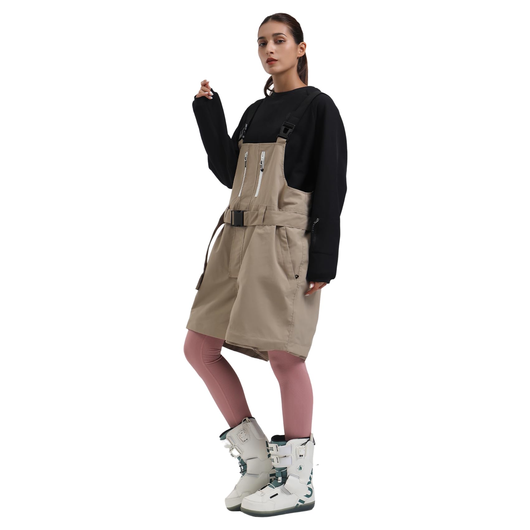 **Unisex Waterproof Windproof Insulated Snowboard Bib Overalls - Loose Fit Ski Pants for Men & Women - Perfect for Winter Sports & Snowboarding**