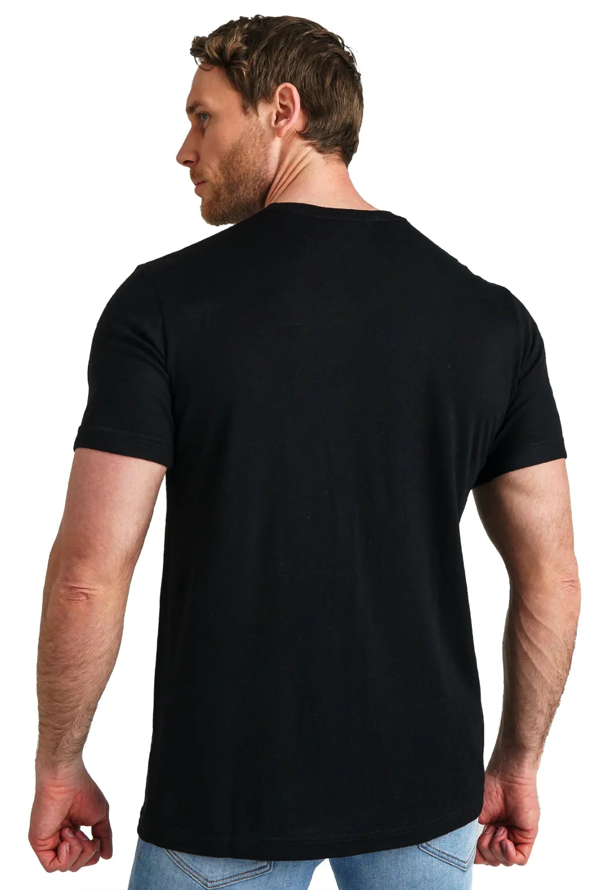 Premium Men's Merino Wool T-Shirt - 165 Black Ink with Free Socks - Soft Breathable Base Layer for Hiking, Travel & Everyday Wear