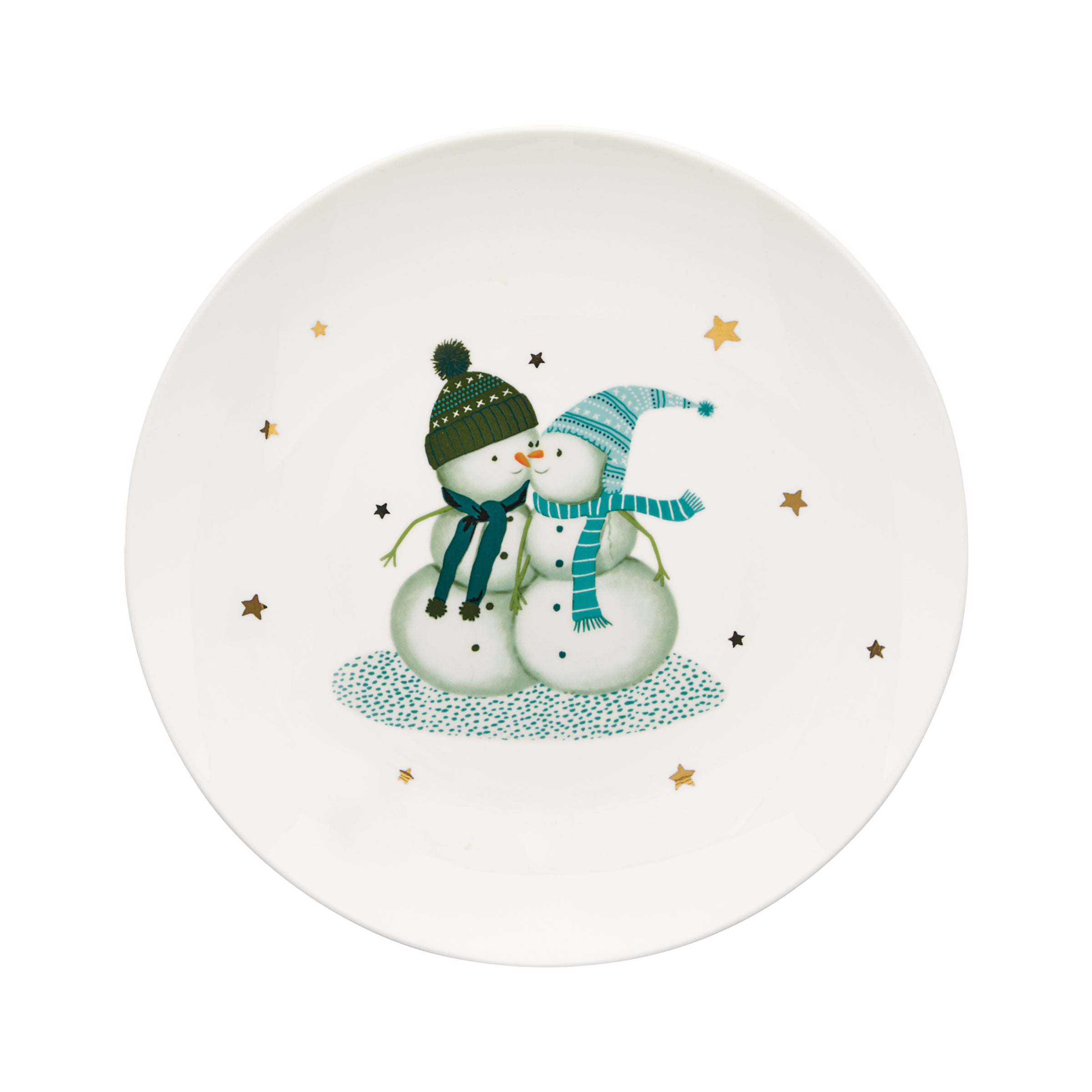 Balsam Lane Snowman Accent Plate - Festive Holiday Dinnerware for Christmas Table Decorations & Winter Party Serving