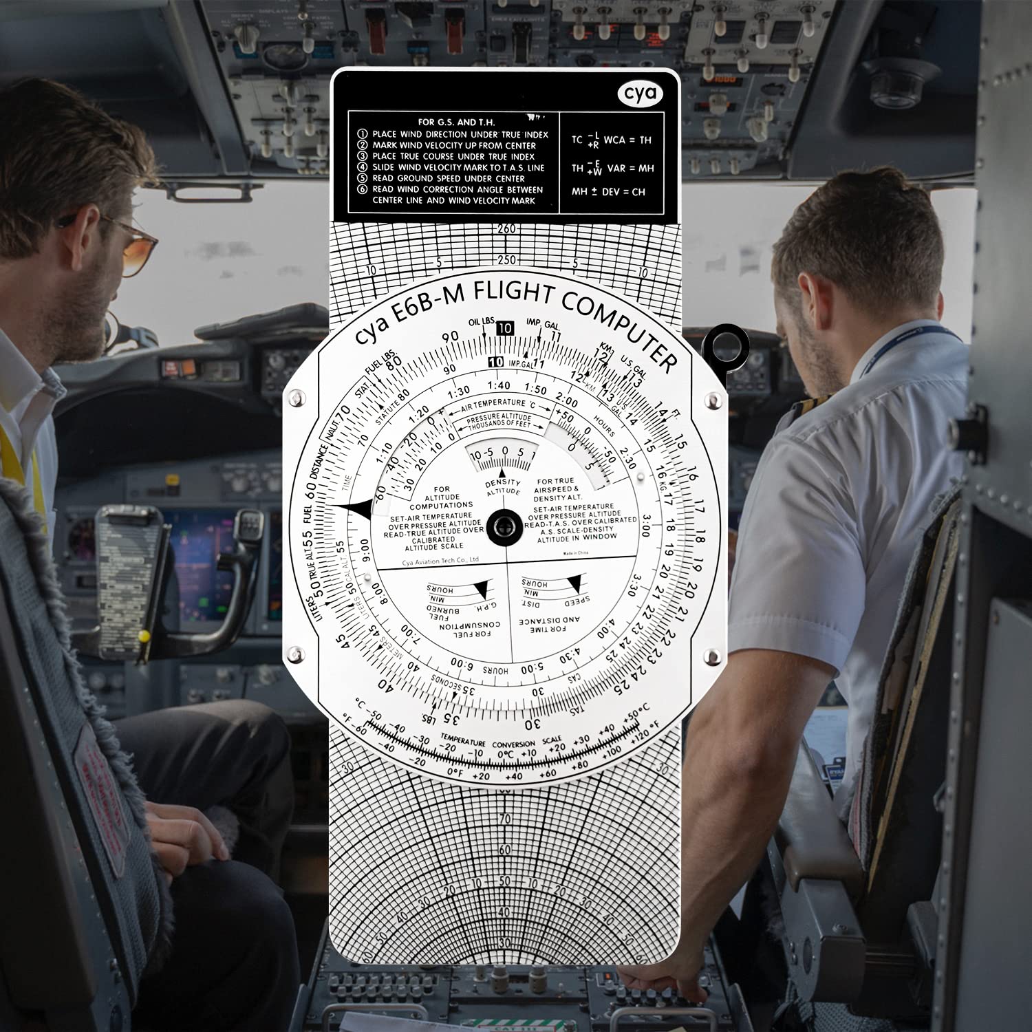 CYA E6B Metal Flight Computer - Professional Aviation Pilot Calculator for Flight Training & Navigation | Perfect for Student Pilots & Standard Flying Practice