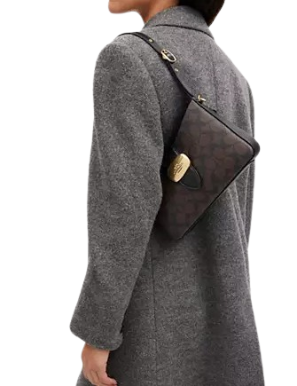 Coach Eliza Signature Canvas Shoulder Bag for Women - Stylish Crossbody Purse for Work, Travel & Everyday Use