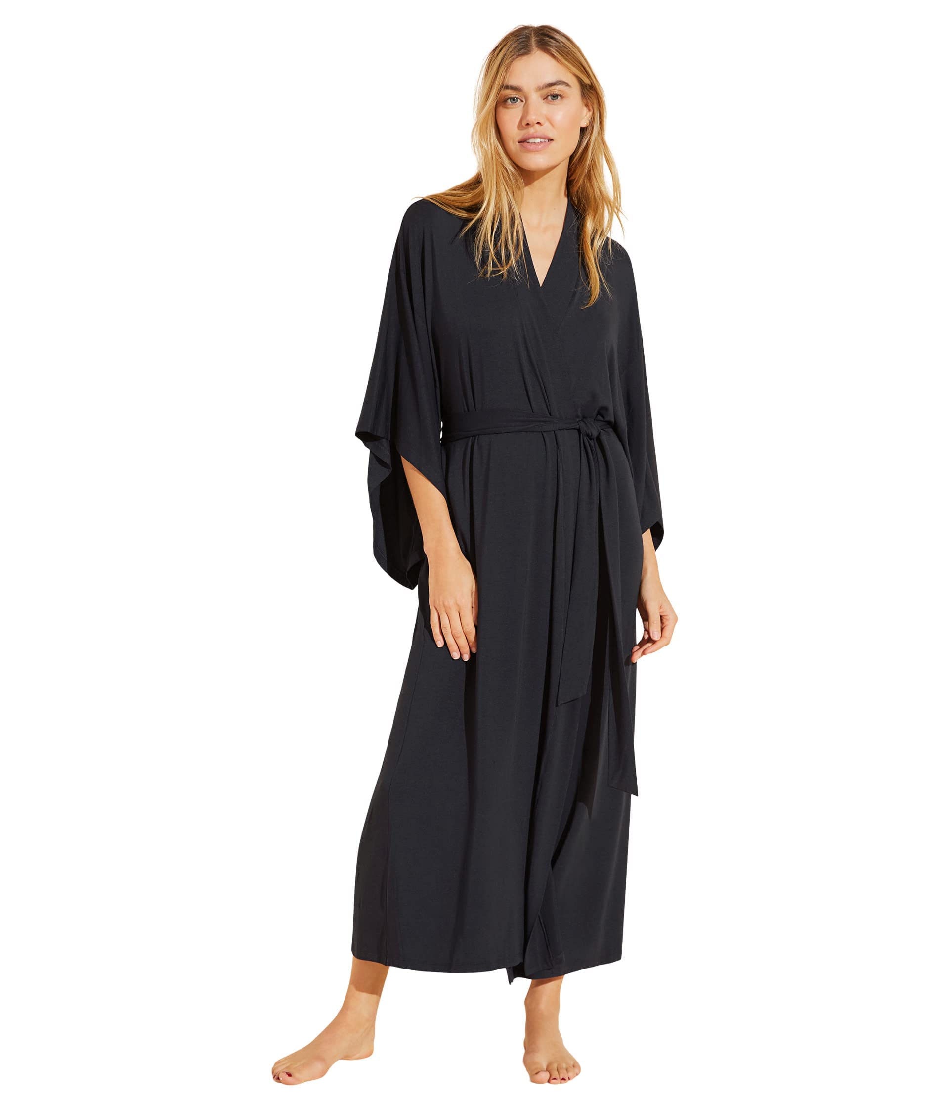 Eberjey Mariana Women's Long Robe with Tie Belt - Soft & Stylish Sleepwear for Lounge, Spa & Home Relaxation