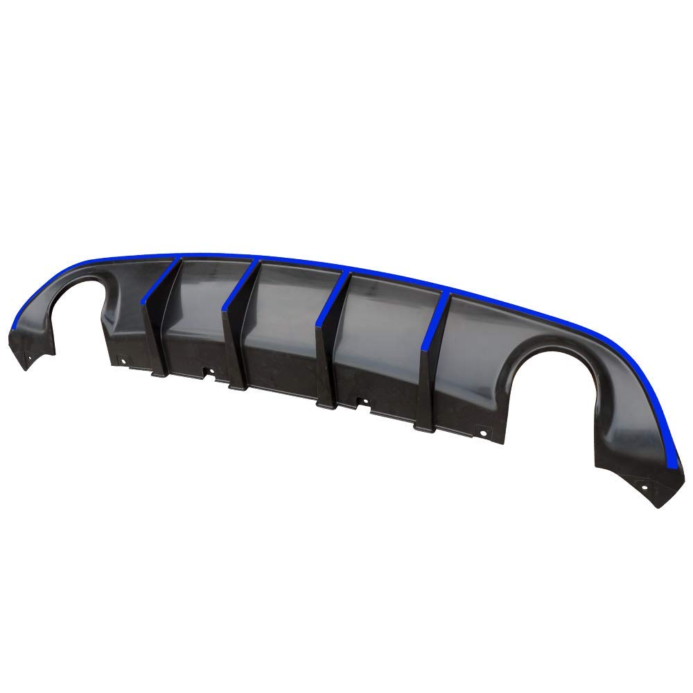 IKON MOTORSPORTS V3 Style Rear Diffuser with Blue Reflective Tape - Compatible with 2015-2023 Dodge Charger SRT | Aggressive Look & Enhanced Aerodynamics | Perfect for Car Enthusiasts & Street Racing