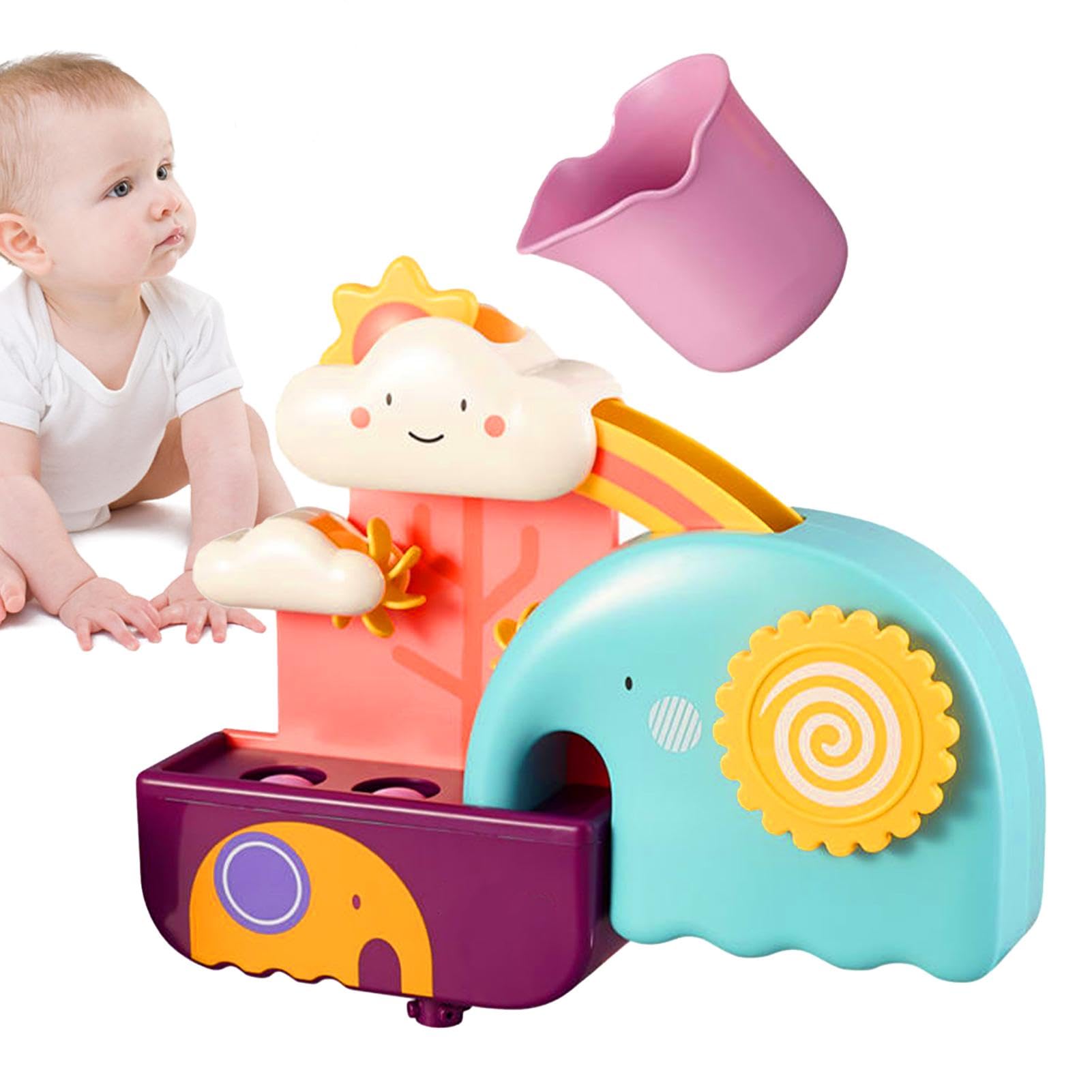 Colorful Elephant Bath Toys for Babies & Toddlers - Squeezable Water Slide Bathtub Toys for Bath Time Fun | Safe & Creative Swimming Pool Toys for Kids, Perfect for Indoor & Outdoor Water Play