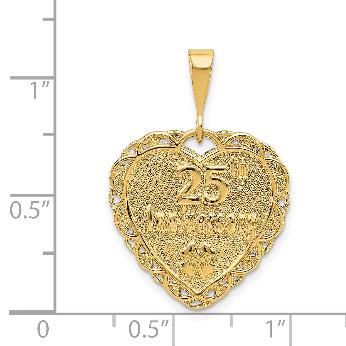 14k Gold Reversible 25th Anniversary Charm for Jewelry Making - Perfect for Wedding Gifts, Anniversary Celebrations & Personalized Keepsakes