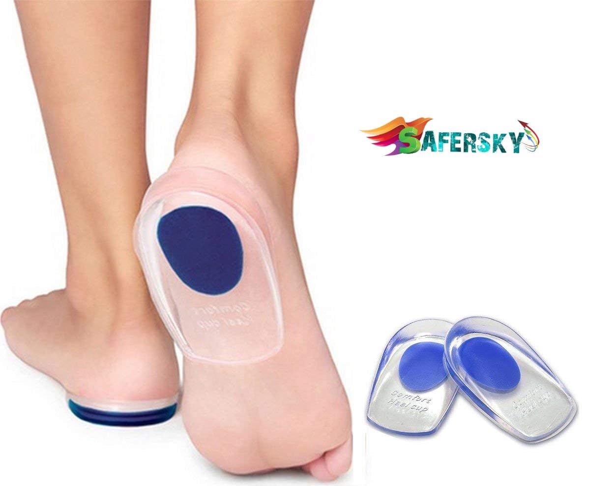 Gel Heel Cups for Pain Relief – Silicone Heel Pads for Men & Women – Shock Absorbing Shoe Inserts for Heel Spurs, Ankle Pain & Foot Support – Perfect for Running, Walking & Standing All Day