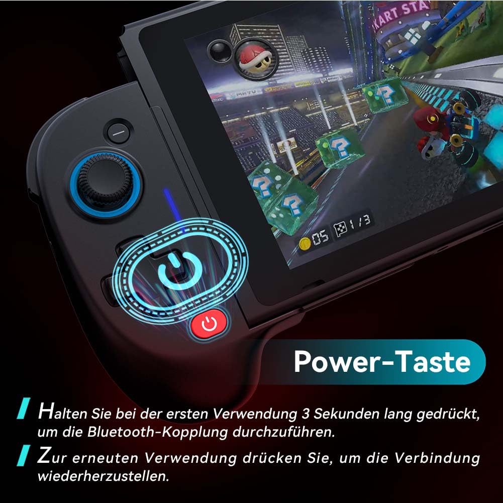 ShanWan Wireless Switch Controller - Ergonomic Joypad Replacement for Nintendo Switch OLED/iPhone/Android with Adjustable Turbo, Dual Vibration & 6-Axis Gyro | Perfect for Gaming, Streaming & Multiplayer Sessions