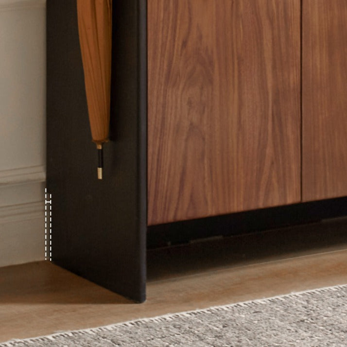 Black Walnut Solid Wood Shoe Cabinet for Entryway - Rustic Shoe Storage Organizer with Shelf | Perfect for Hallway, Mudroom & Closet Organization