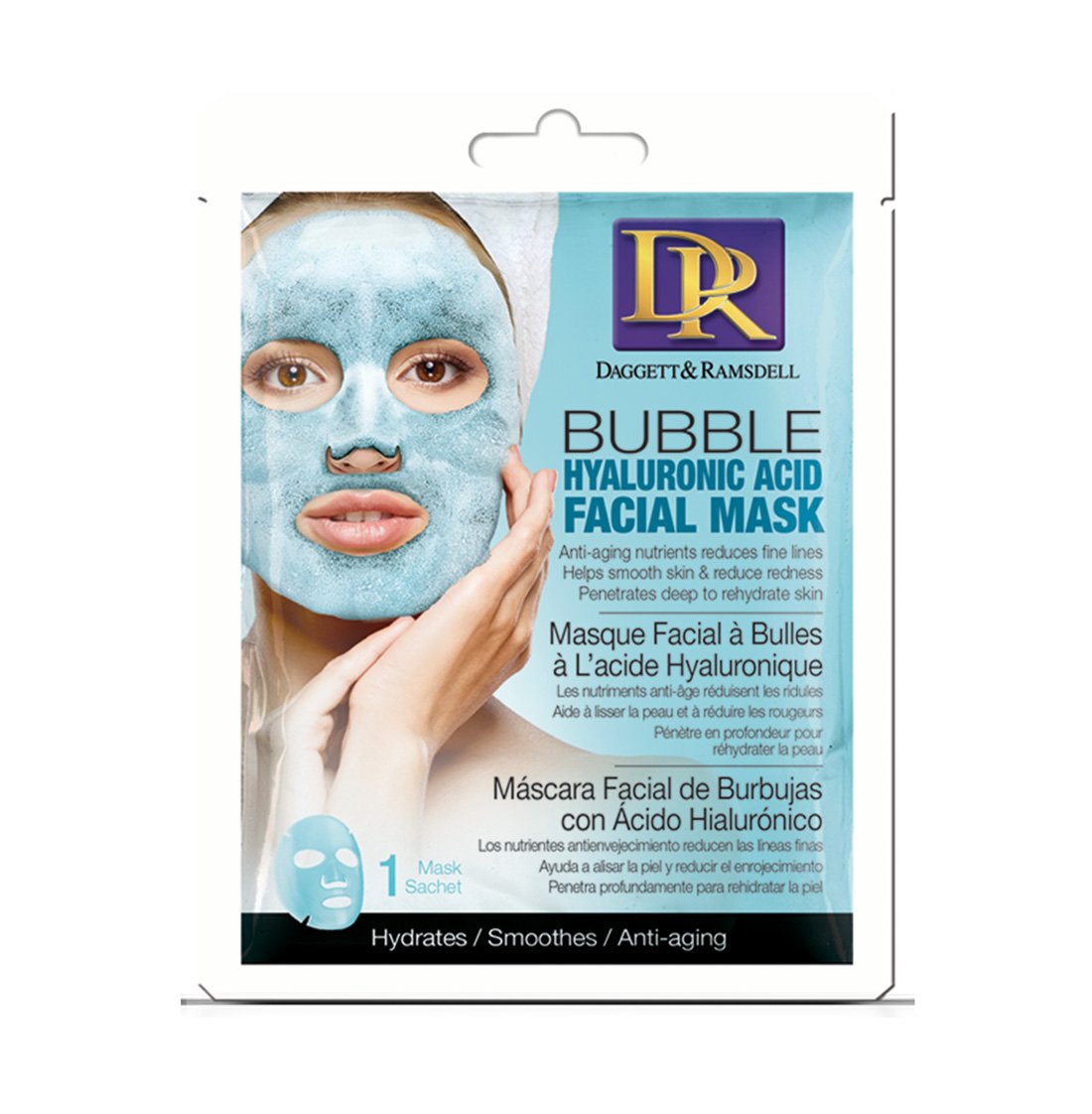 Daggett & Ramsdell Hyaluronic Acid Bubble Sheet Mask - 4 Pack | Deep Cleansing & Hydrating Facial Treatment for Glowing Skin | Perfect for Spa Nights & Self-Care Routines