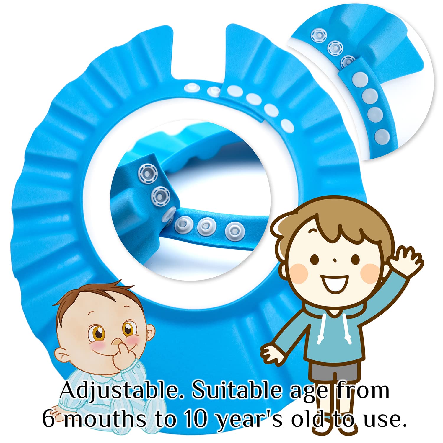 Soft Adjustable Baby Shower Cap - Safe Shampoo & Bath Protection for Toddlers & Kids | Waterproof Visor Hat for Gentle Hair Washing, Swimming & Spa Time