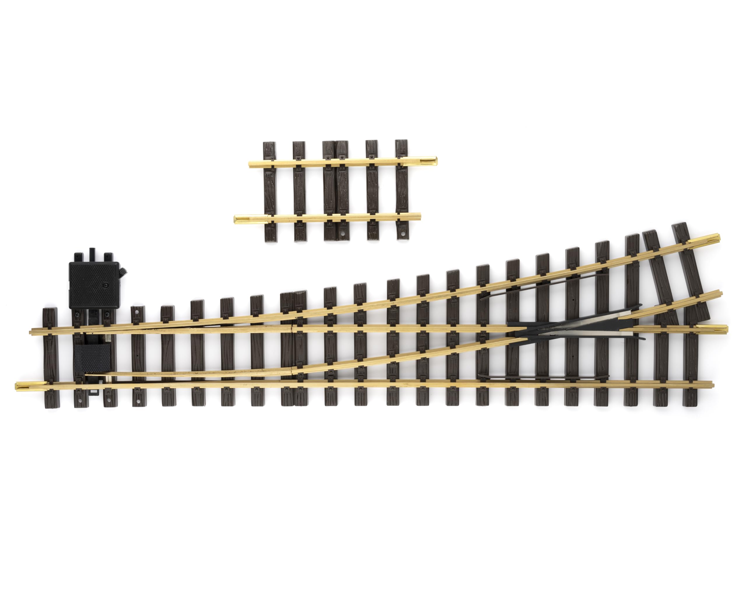 LGB Manual Switch - Left 15-Degree G Scale Turnout R5 for Model Train Layouts | Perfect for Garden Railroads & Outdoor Train Sets