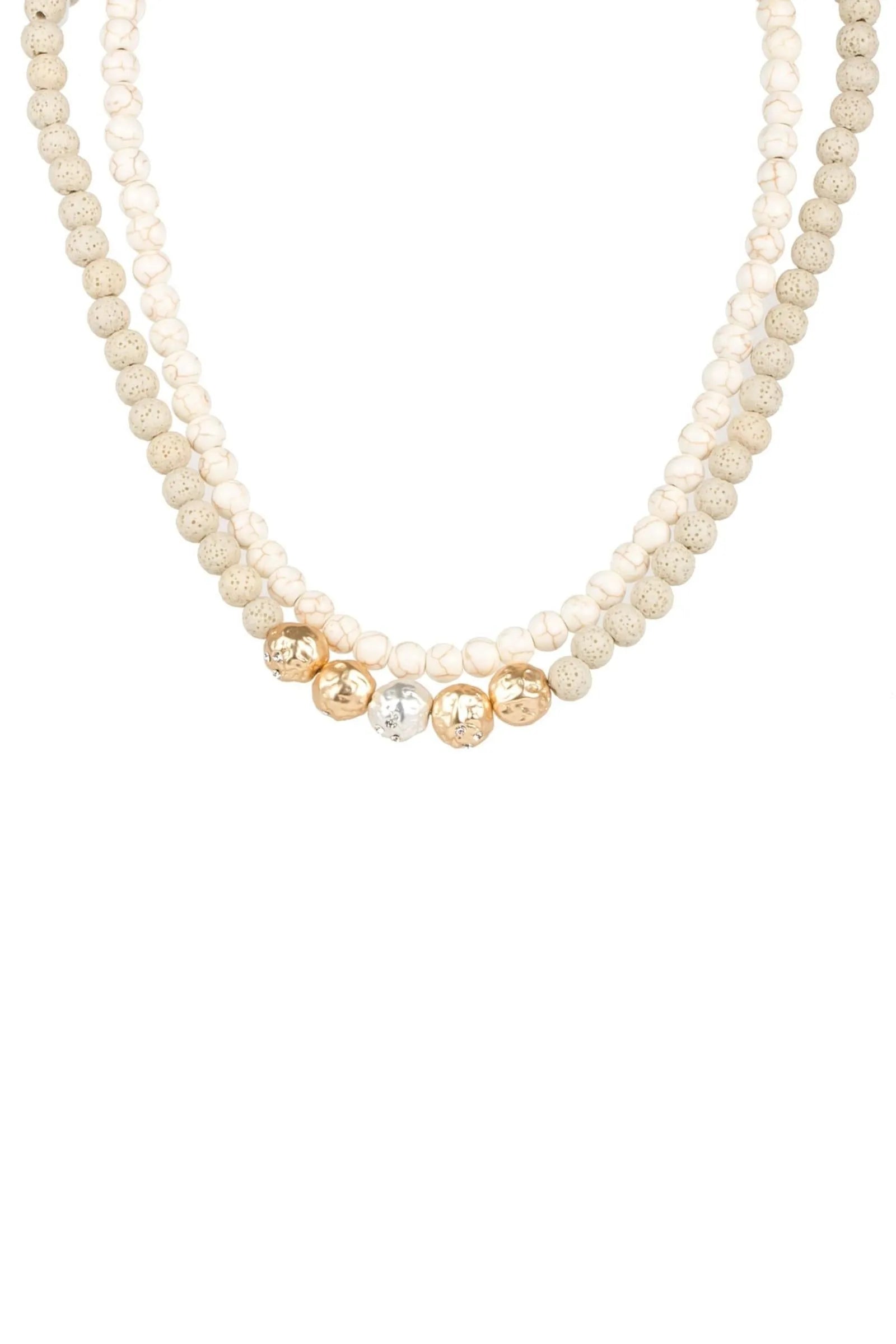 Layered Beaded Necklace for Women - Gold and Silver Statement Jewelry - Perfect for Parties, Weddings & Everyday Wear