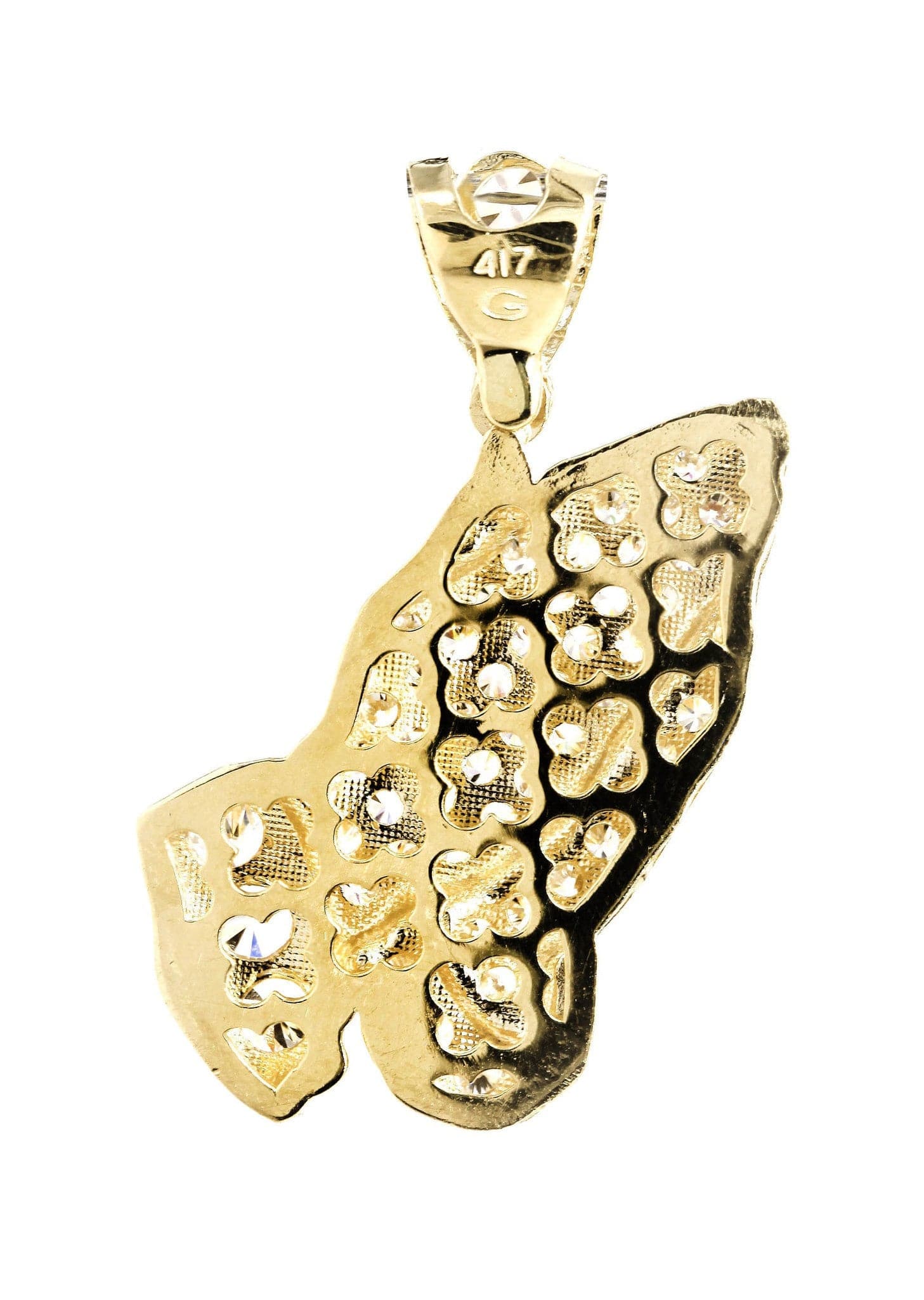 10K Gold Praying Hands Pendant Necklace - 9.5 Grams Religious Jewelry for Women & Men - Perfect for Prayer, Gifts & Everyday Wear