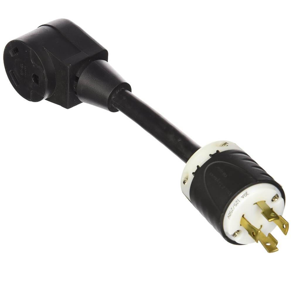 30 Amp Male to 30 Amp Female Generator RV Adapter Cord - 24 Inch Heavy Duty Power Cable for RV, Camper, Travel Trailer & Outdoor Use