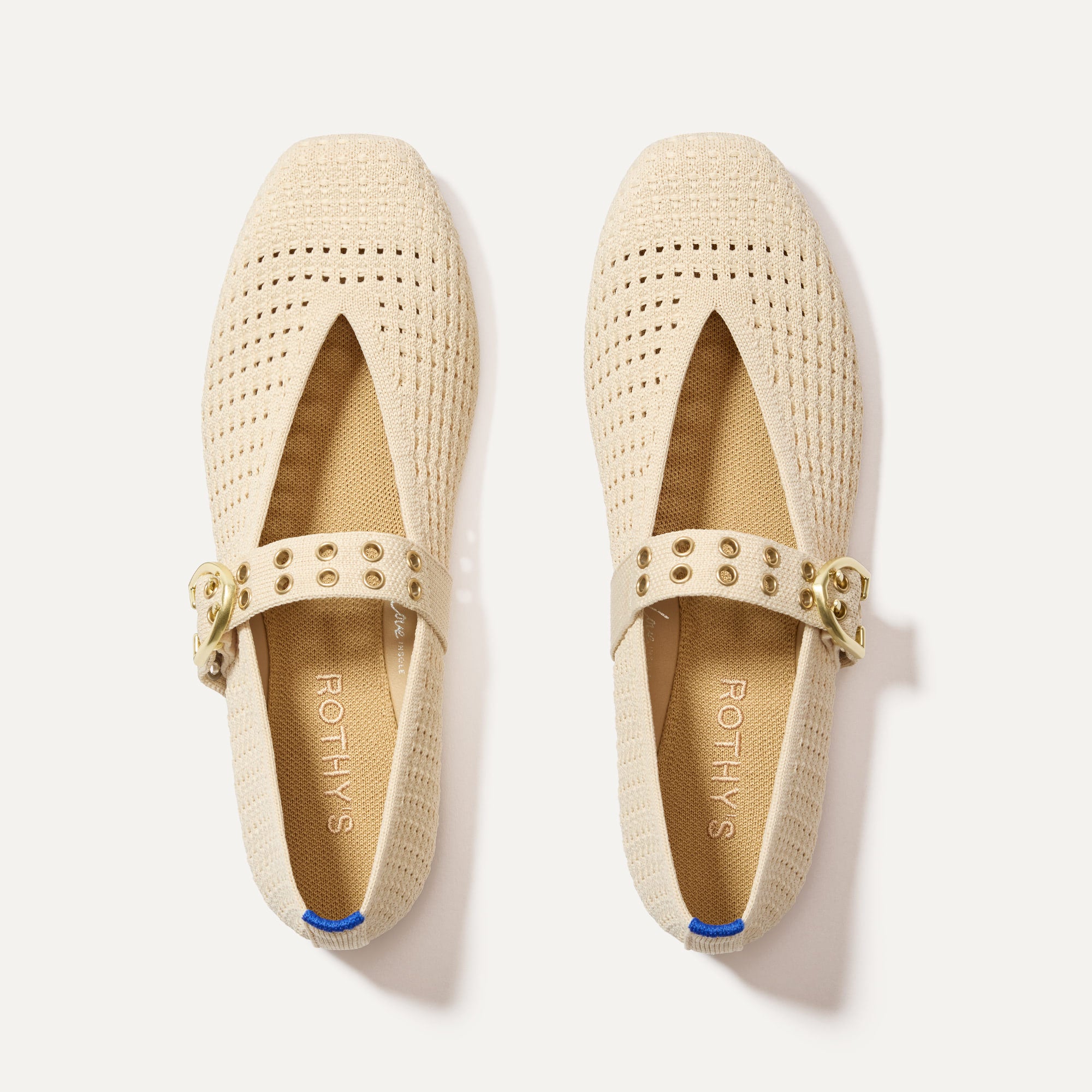 Max Buckle Mary Jane Shoes - Off White Mesh Comfortable Flats for Women | Perfect for Casual Wear, Office & Daily Outfits