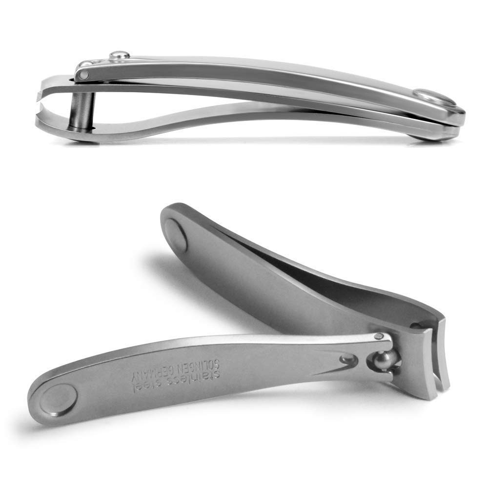 Premium GERMANIKURE 3-Piece Travel Manicure Set - Stainless Steel Nail Clippers & Glass File, Handcrafted in Solingen Germany (Fingernail Clipper, Toenail Clipper, Leather Case) - Perfect for Travel, Gifts & Home Manicure Care
