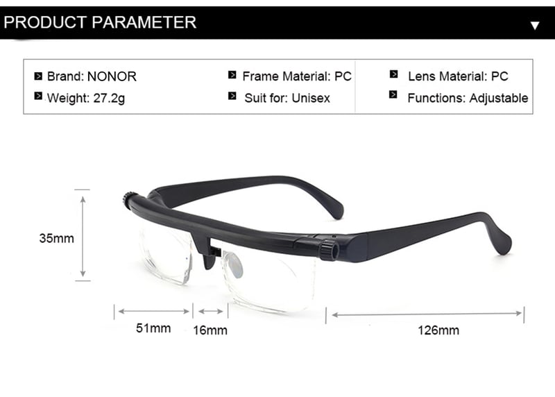 Adjustable Focus Reading Glasses for Men & Women - Bifocal Eyeglasses for Near & Far Sight - 49% OFF Hot Sale - Perfect for Reading, Computer Use, and Daily Activities