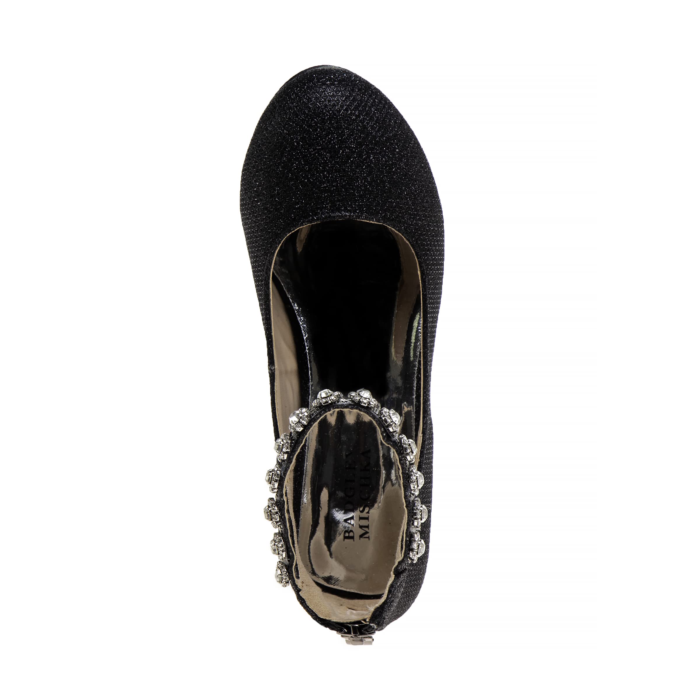 Badgley Mischka Girls Dress Party Pumps - Medium Heel Closed Toe Ankle Strap High Heels for Girls (Black/Silver/Champagne/Rose Gold) - Perfect for Weddings, Prom, Pageants & Special Occasions - Sizes 11-13 Little Kid/1-5 Big Kid