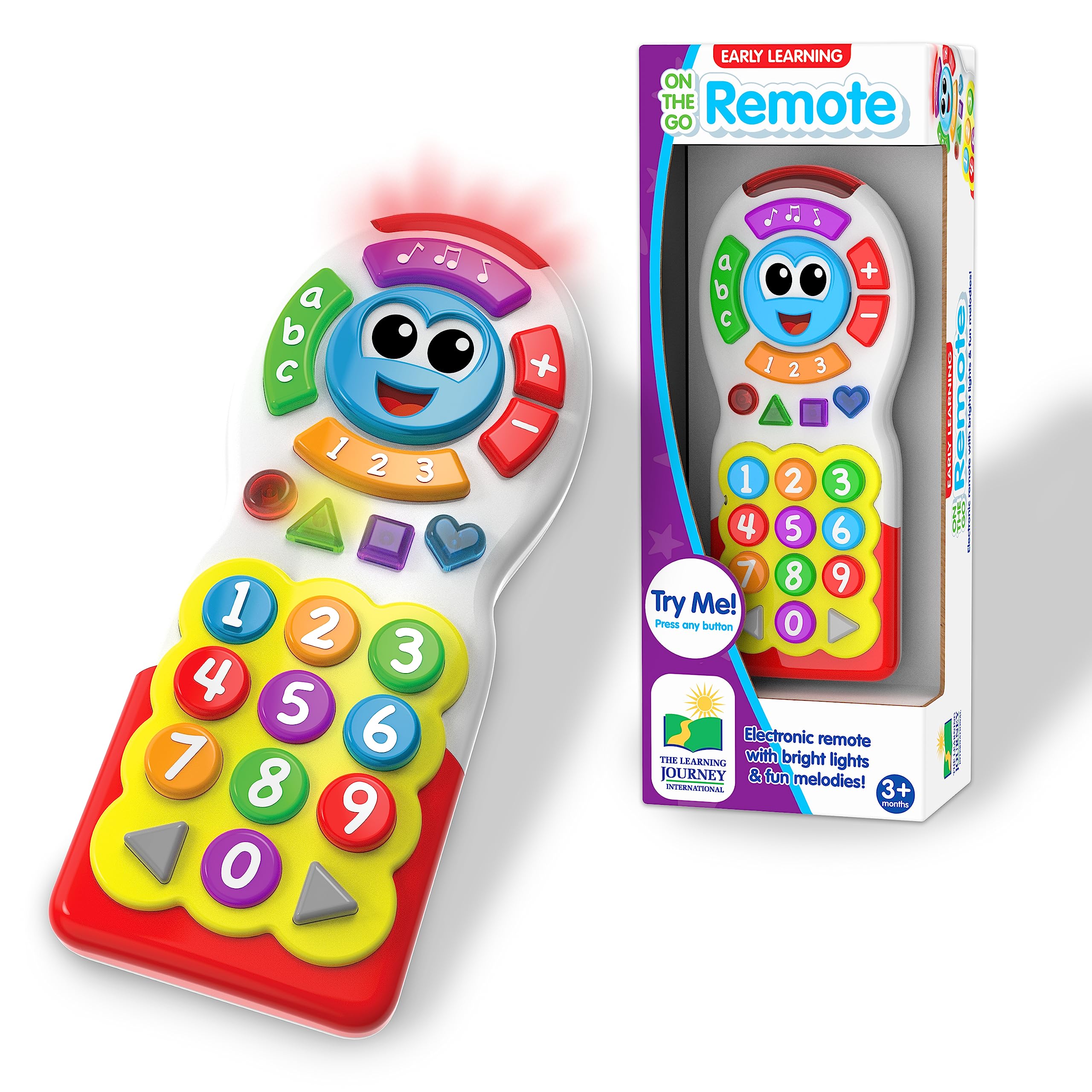 The Learning Journey On The Go Remote - Baby Remote Control Toy for Toddlers Ages 3+ Months - Educational Gift for Boys & Girls - Award Winning Early Learning Toy - Perfect for Playtime, Travel & Developmental Activities