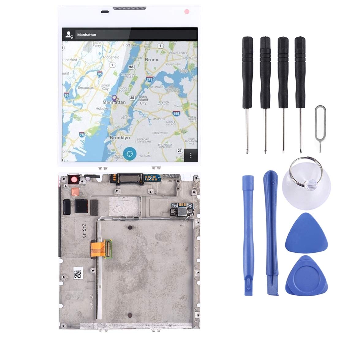 BlackBerry Passport Q30 LCD Screen & Touch Screen Digitizer Assembly with Frame - Durable White Replacement Parts for Mobile Phone Repair & DIY Projects