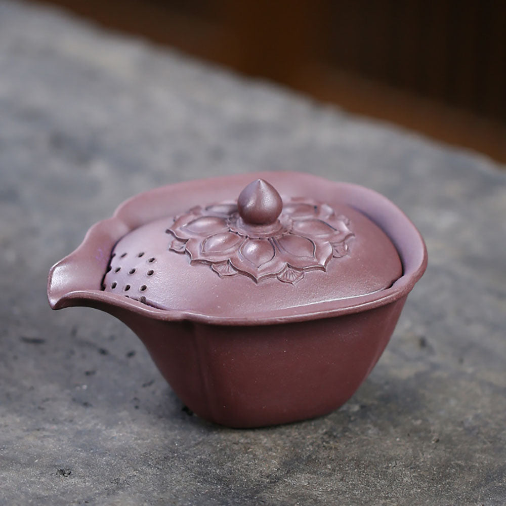 Premium Yixing Yellow Clay Lotus Gaiwan Teapot - Authentic Chinese Gongfu Tea Set for Brewing Oolong & Pu-erh Tea | Perfect for Tea Ceremonies & Home Tea Sessions