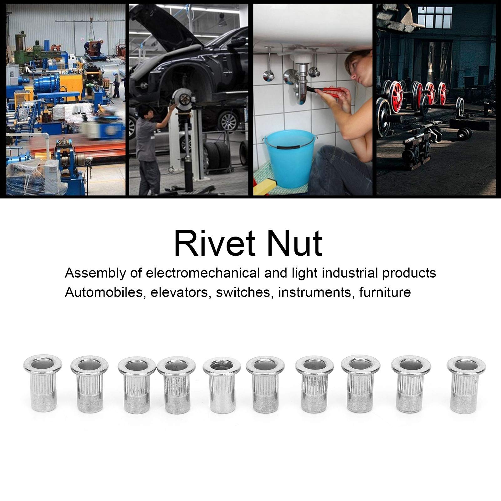 Stainless Steel Rivet Nuts - Anti-Rust Industrial Fasteners for Furniture & Home Improvement | Durable Small Hardware for DIY Projects & Metal Fabrication