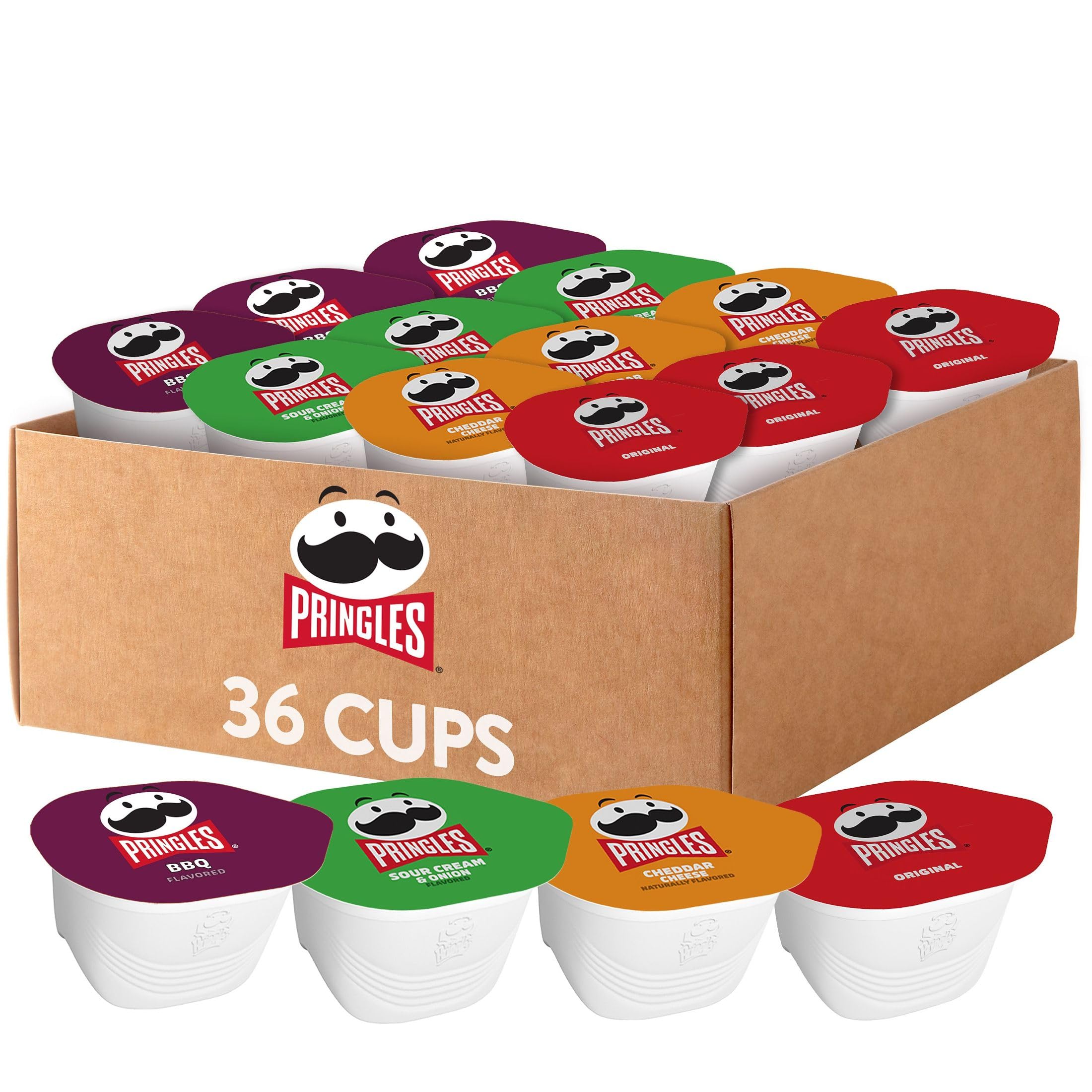 Pringles Potato Crisps Snack Stacks Variety Pack - 36 Cups | Lunch, Office & Kids Snacks | Perfect for School Lunches, Work Breaks & Party Snacking