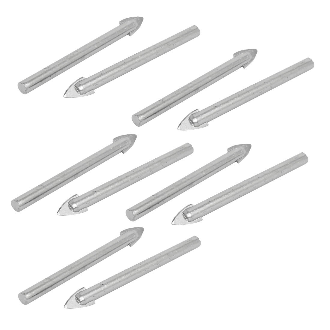 8mm Tip Drill Bits 71mm Length Straight Shank Triangle Head Tile Drill Bits Set of 10 - Perfect for Ceramic, Porcelain & Glass Tiles DIY Projects