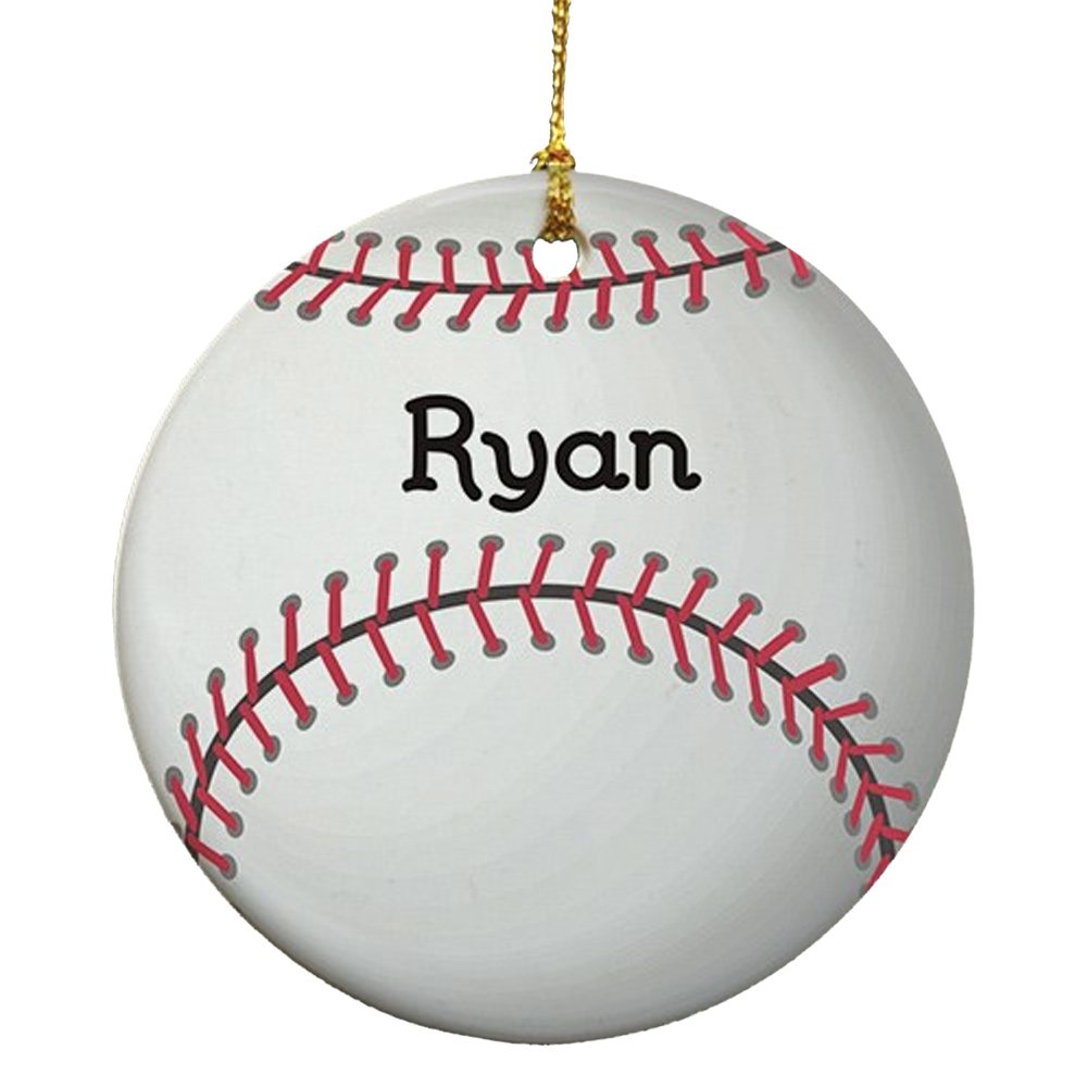 Personalized Baseball Ceramic Christmas Ornament - Custom Sports Gift for Baseball Fans | Perfect for Holiday Decorations, Tree Toppers & Team Spirit Gifts