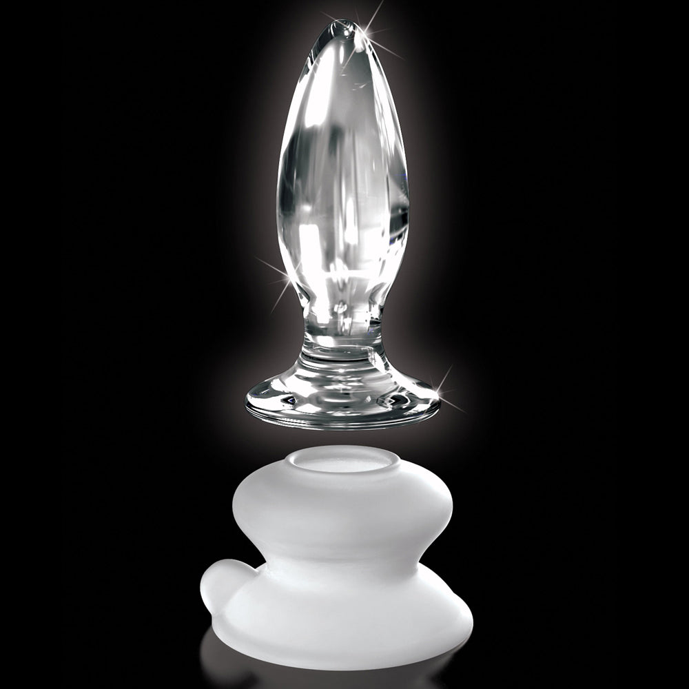 Icicles No. 91 Glass Anal Plug with Suction Cup - Premium Smooth Glass Butt Plug for Safe Anal Play - Perfect for Couples Play & Solo Pleasure
