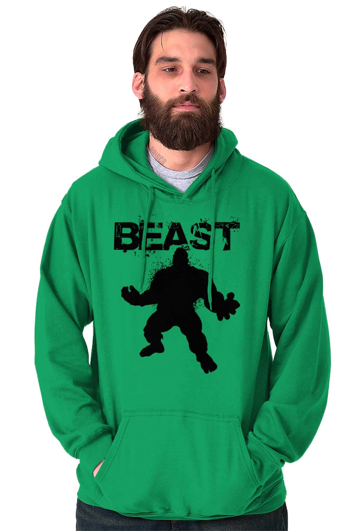 Brisco Brands Beast Gym Fitness Hoodie for Men - Premium Cotton Hooded Sweatshirt for Weightlifting, Bodybuilding & Workout | Gym Wear & Casual Streetwear