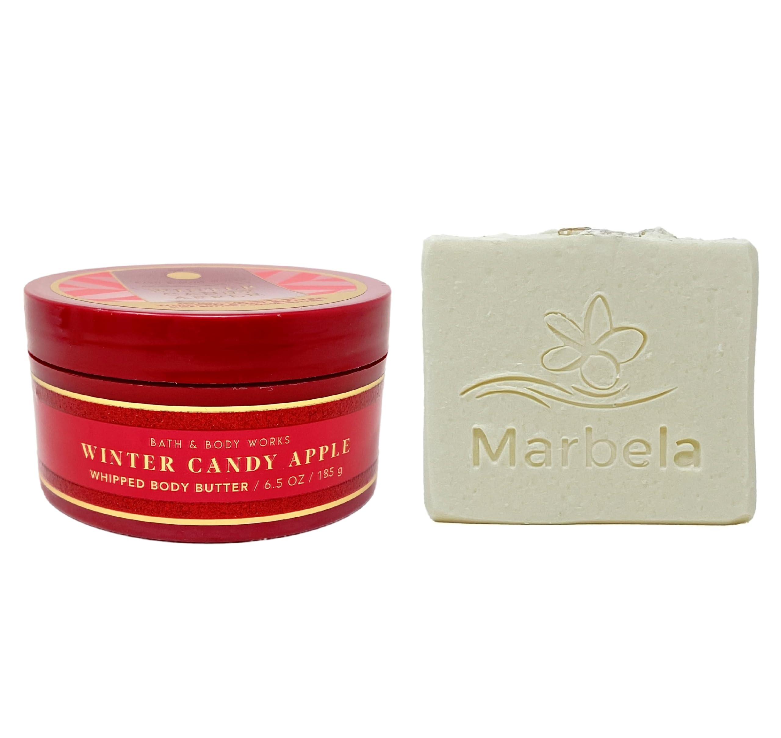 Bath & Body Works Winter Candy Apple 2-Pack Body Butter Set with Natural Oats Bar Soap | Ultra-Moisturizing Hand & Body Cream for Dry Skin | Perfect Holiday Gift Set for Women