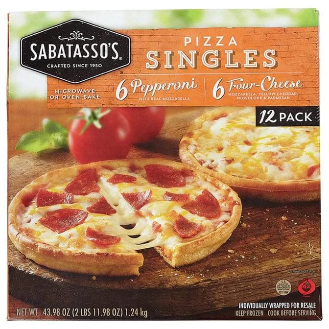 Sabatasso's Gluten-Free Frozen Pepperoni & Four Cheese Thin Crust Pizza Singles - Real Mozzarella - 2 Pack (43.86 oz Each) - Ready to Bake for Quick Meals, Parties & Family Dinners - Supports Donate a Meal Program