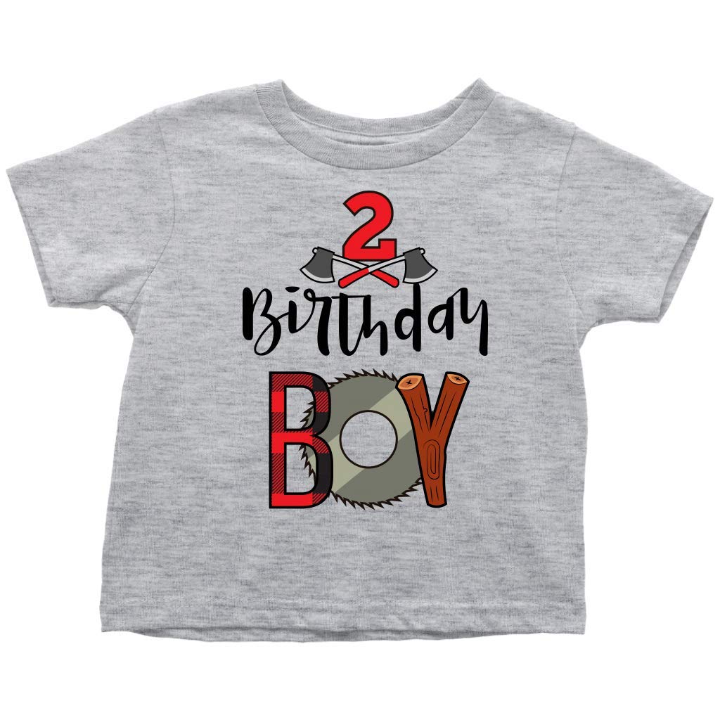 Lumberjack Toddler Shirt for 2nd Birthday - Plaid Outdoor Outfit for Boys
