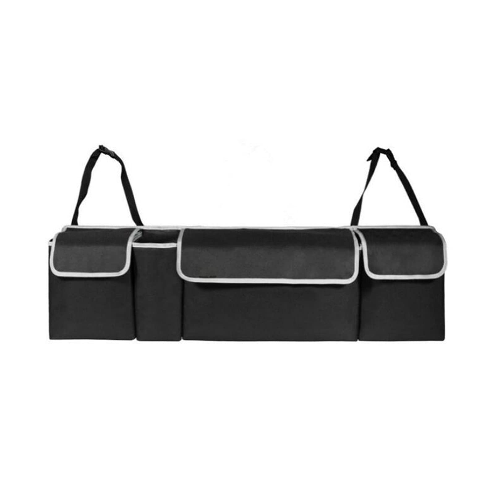 ZUUSIRP Universal Car Storage Box - Adjustable Backseat Organizer Bag with High Capacity Net, Multi-Use Oxford Fabric Trunk Organizer for Cars, SUVs & Trucks (Black) - Perfect for Road Trips, Grocery Shopping & Family Travel