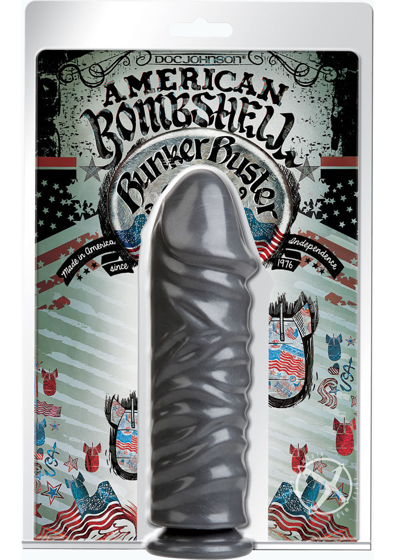 American Bombshell Bunker Buster Dildo 10.7 Inch Gun Metal - Premium Adult Toy for Couples & Solo Play, Perfect for Spicing Up Your Bedroom Adventures