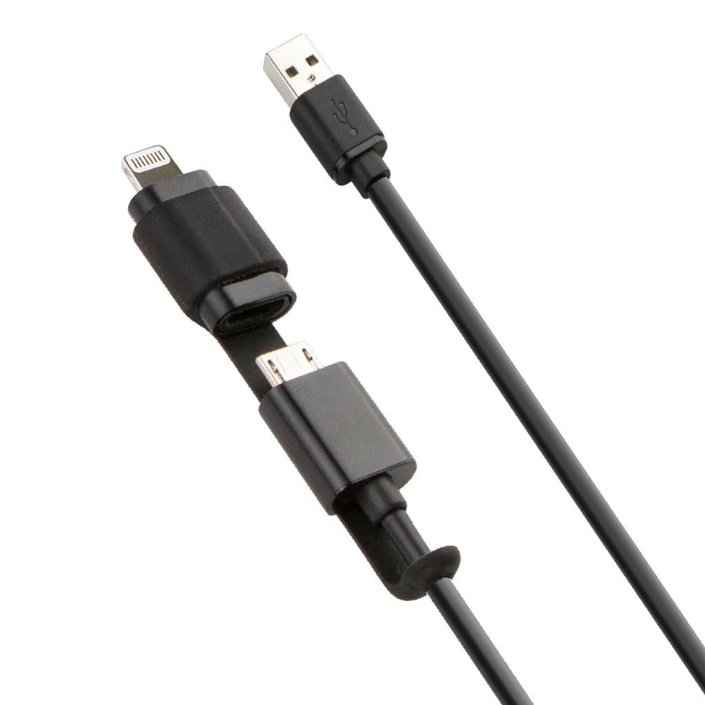 Key Brand Micro USB to Lightning Adapter Cable 3ft - Fast Charging & Data Sync for iPhone, iPad - Durable Nylon Braided Black Cable for Home, Office & Travel