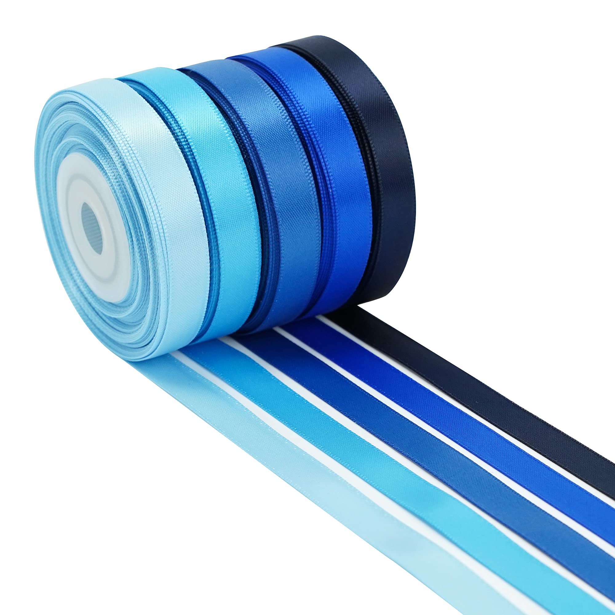 Premium 5-Color Double-Faced Satin Ribbon Set - 3/8