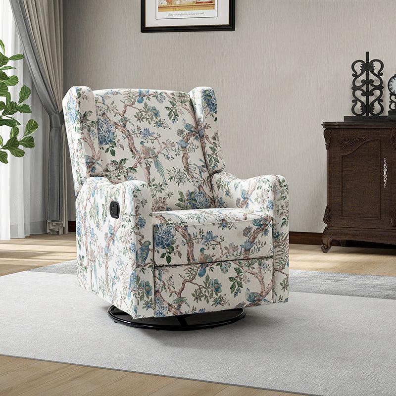 Damian Manual Swivel Glider Recliner Chair - Comfortable Living Room Furniture for Relaxing, Reading & Nursing