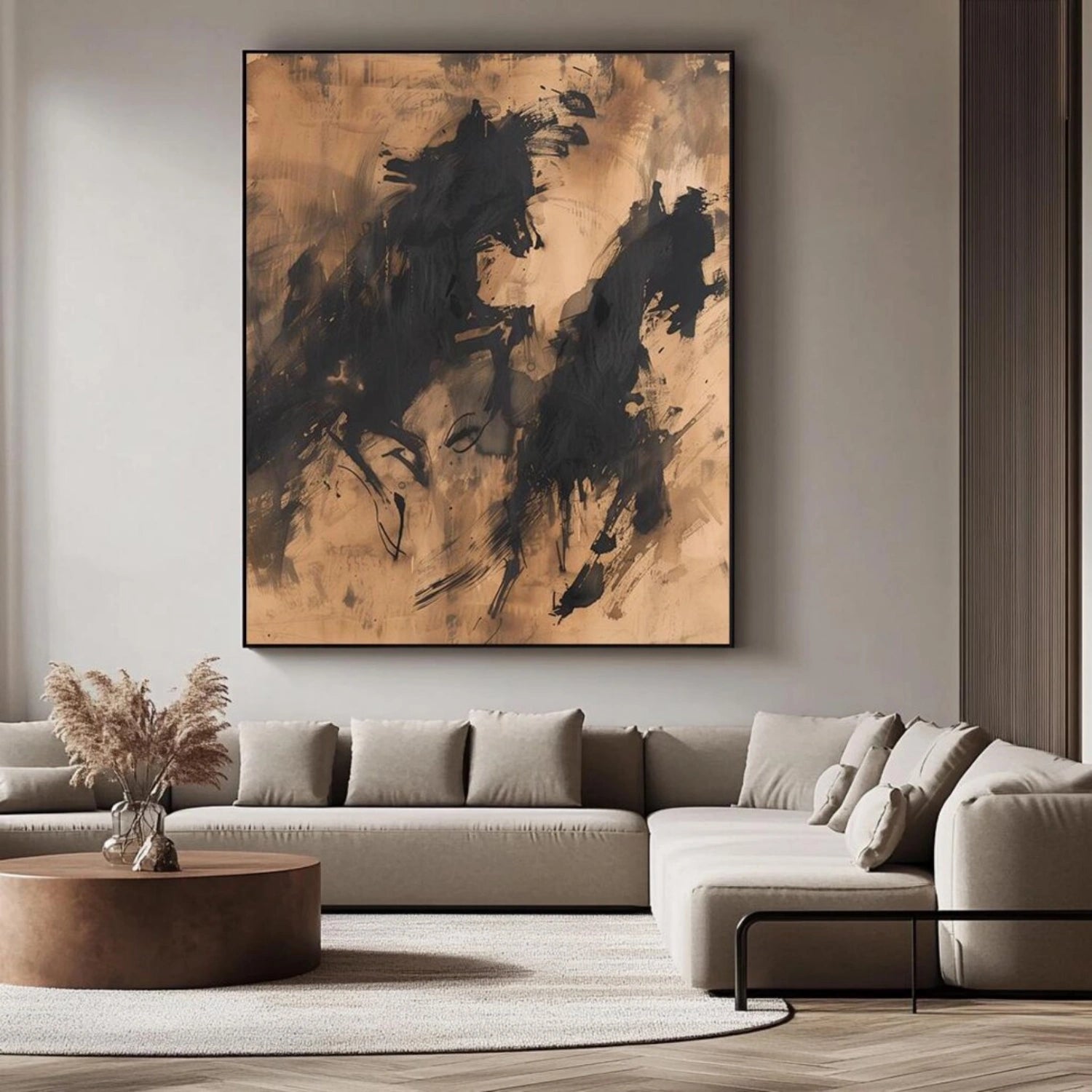 Abstract Painting #AB 459 - Modern Wall Art for Living Room, Bedroom & Office Decor | Unique Handmade Canvas Artwork