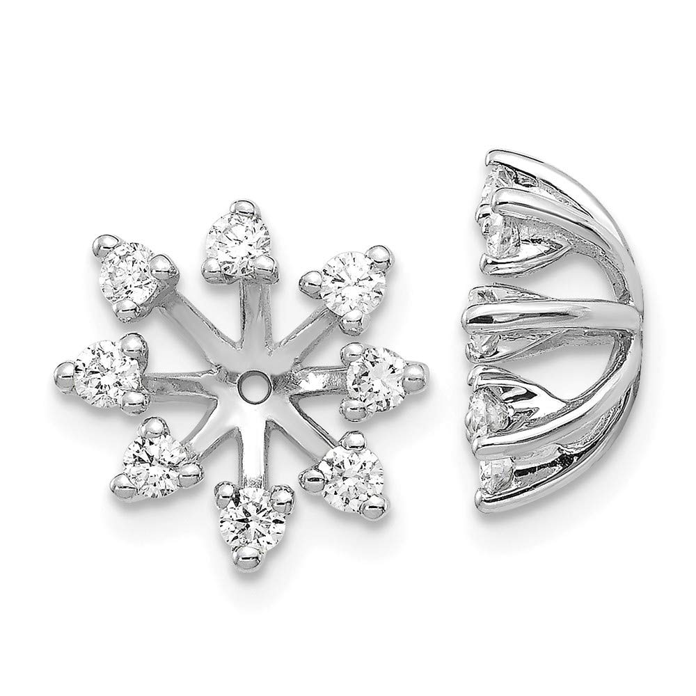 14K White Gold AA Diamond Earring Jacket by Jewels By Lux - Elegant Stud Earrings for Women, Perfect for Weddings, Parties & Everyday Wear
