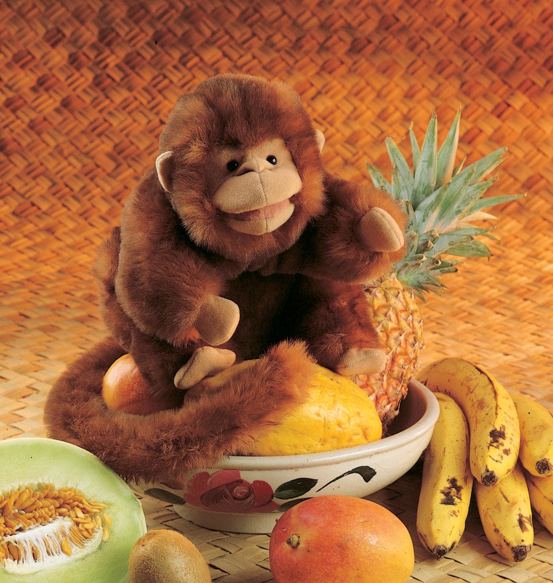 Folkmanis Monkey Hand Puppet - Realistic Plush Animal Puppet for Kids, Storytelling & Interactive Play - Perfect for Classroom, Theater & Imaginative Play