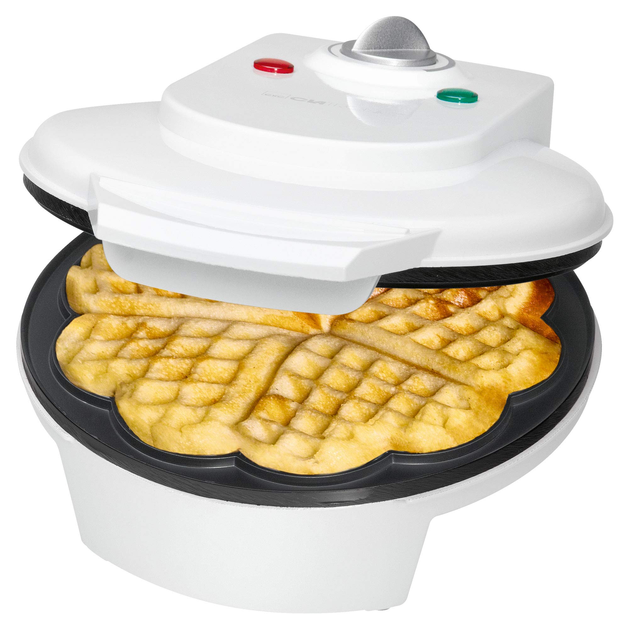 Clatronic WA 3491 Waffle Maker - 4-Slice Belgian Waffle Iron with Adjustable Temperature, Non-Stick Plates & Indicator Light - Perfect for Breakfast, Brunch & Family Gatherings