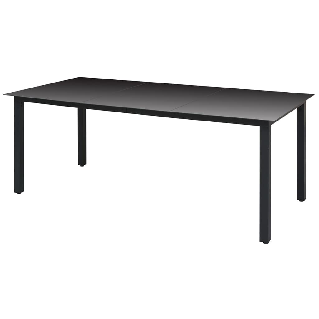 Tempered Glass Outdoor Patio Dining Table with Aluminum Frame - 74.8