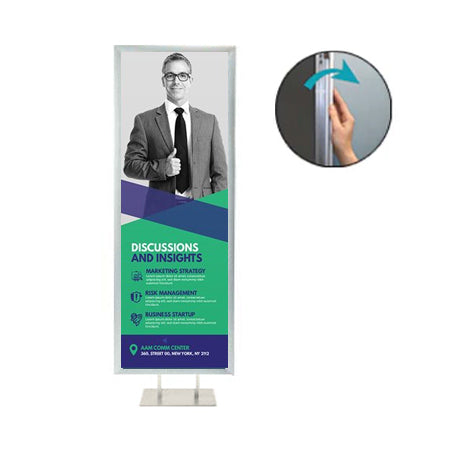 36x60 Double Pole Floor Stand Sign Holder - 1 1/4