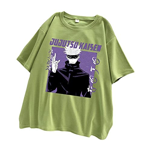 Jujutsu Kaisen Anime T-Shirt for Women - Satoru Gojo Manga Graphic Tee | Harajuku Style Casual Top for Summer, Sports & Cosplay | Perfect for Anime Conventions, Streetwear & Daily Outfits