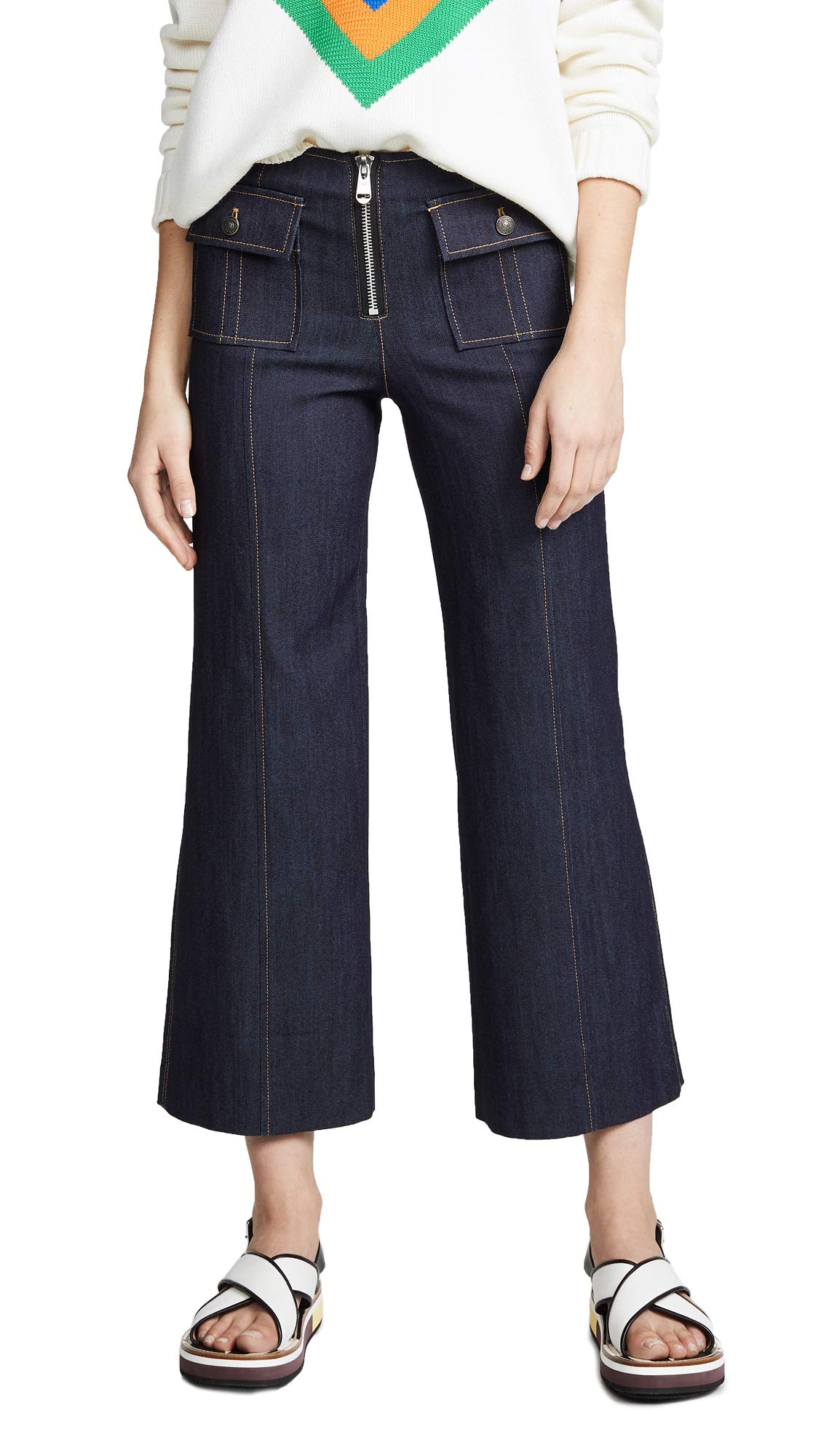 Cinq à Sept Women's Tous Les Jours Azure Pants - High Waisted Wide Leg Trousers for Work, Office & Casual Wear | Comfortable Stretch Fabric for Everyday Elegance
