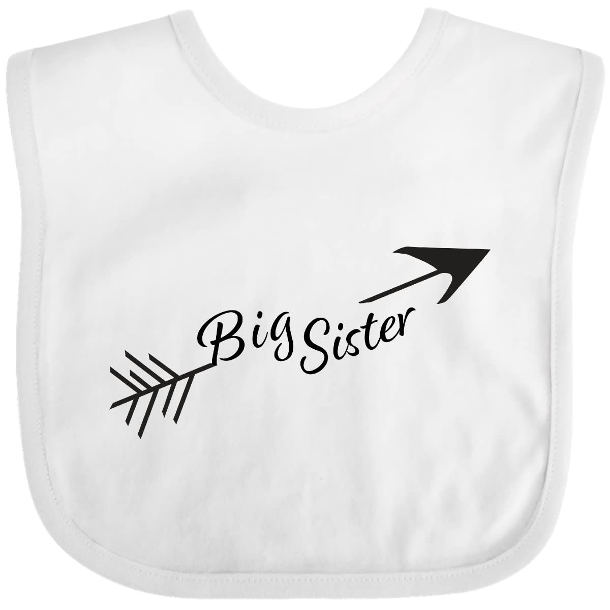 Inktastic Big Sister Arrow Baby Bib - Soft Cotton Adjustable Bib for Toddlers & Infants - Perfect for Feeding, Mealtime, and Messy Play