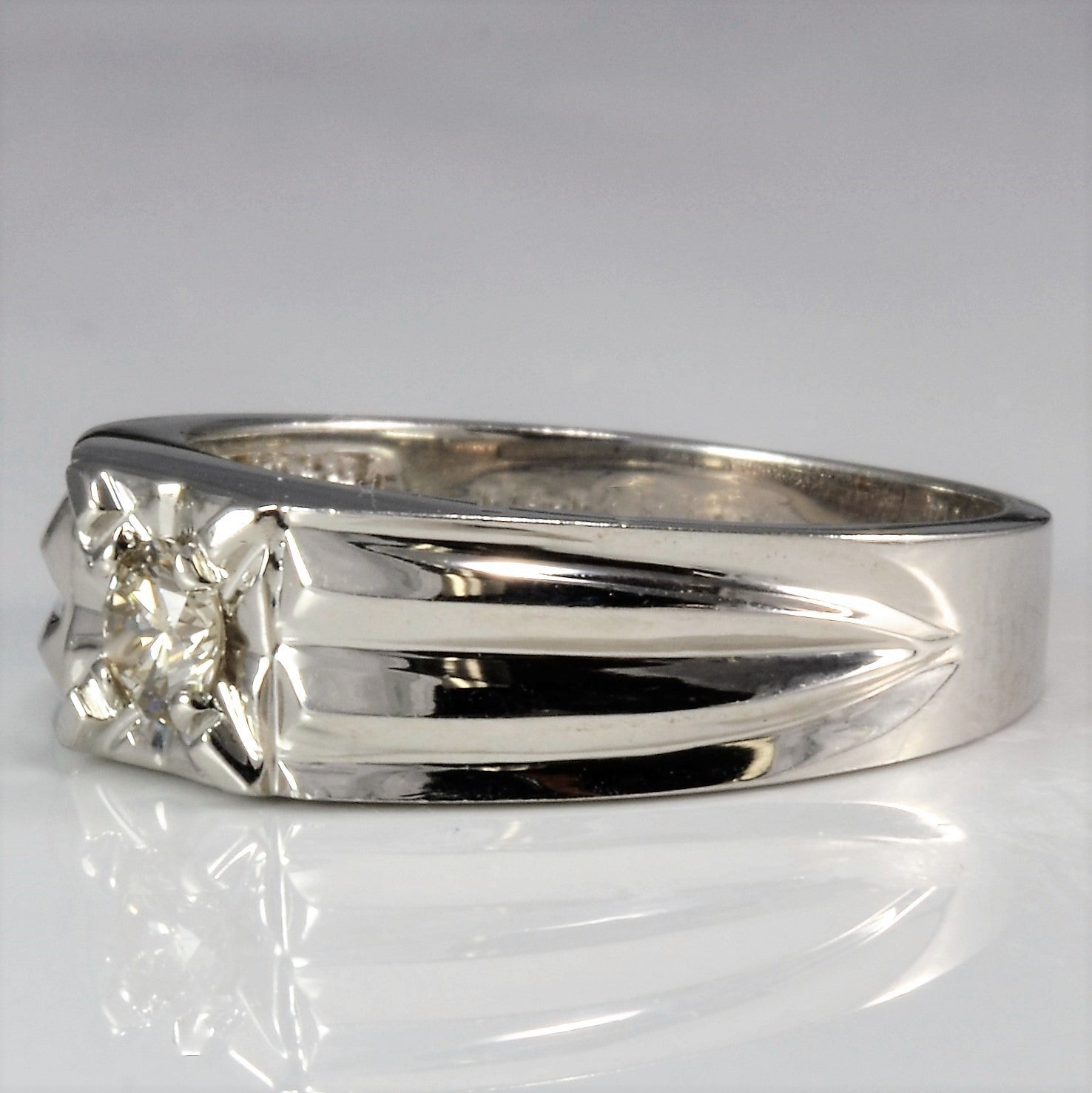 14K Gold Diamond Band Ring - 0.28 Carat Round Cut Solitaire Engagement Wedding Ring - Size 9.75 - Perfect for Proposals, Anniversaries & Special Occasions